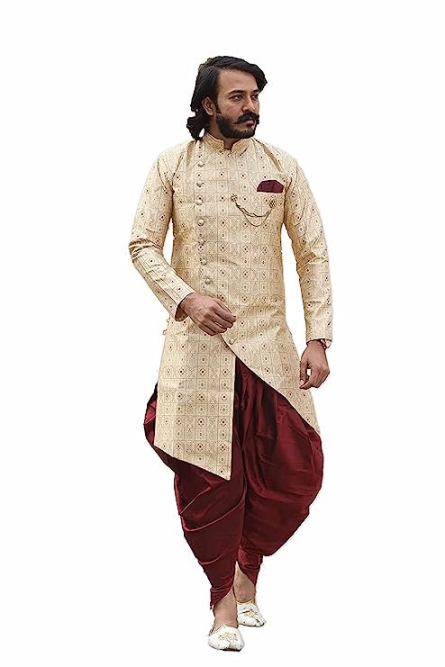 Mens Sherwani Style Dhoti Dress Set