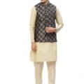 Jompers Men's Woven Design Nehru Jacket.