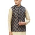 Jompers Men's Woven Design Nehru Jacket.