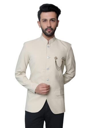 Cotton Blend Solid, Festive & Wedding Men Bandhgala