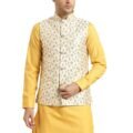 Mens Silk Blend, Embroidered Nehru Jacket