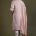 English Pink Scuba Satin Sherwani Set