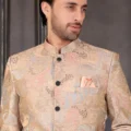 Brocade Jodhpuri Set in Beige