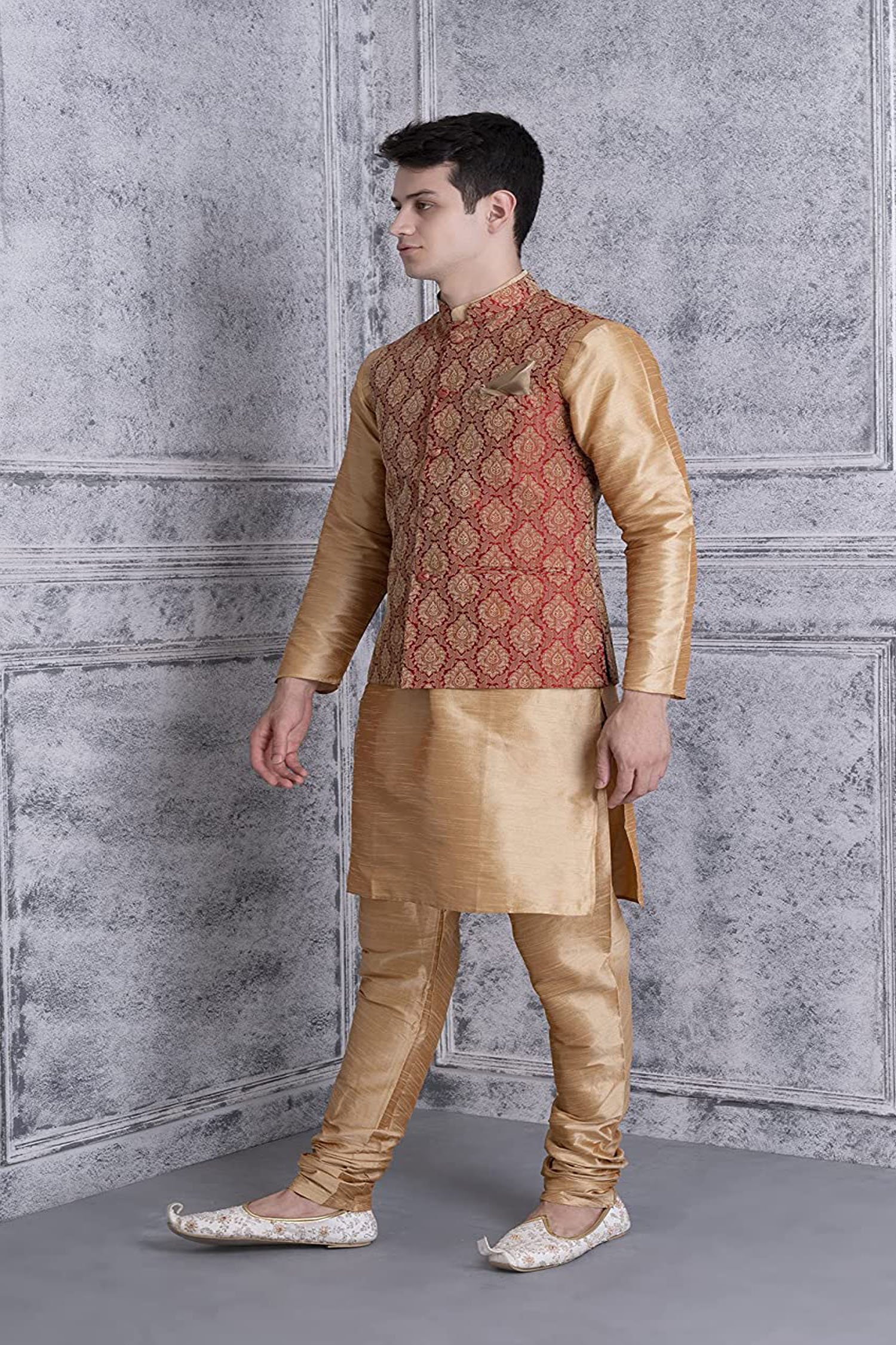 Men’s Kurta Churidar Pyjama with Bundi Nehru Jacket