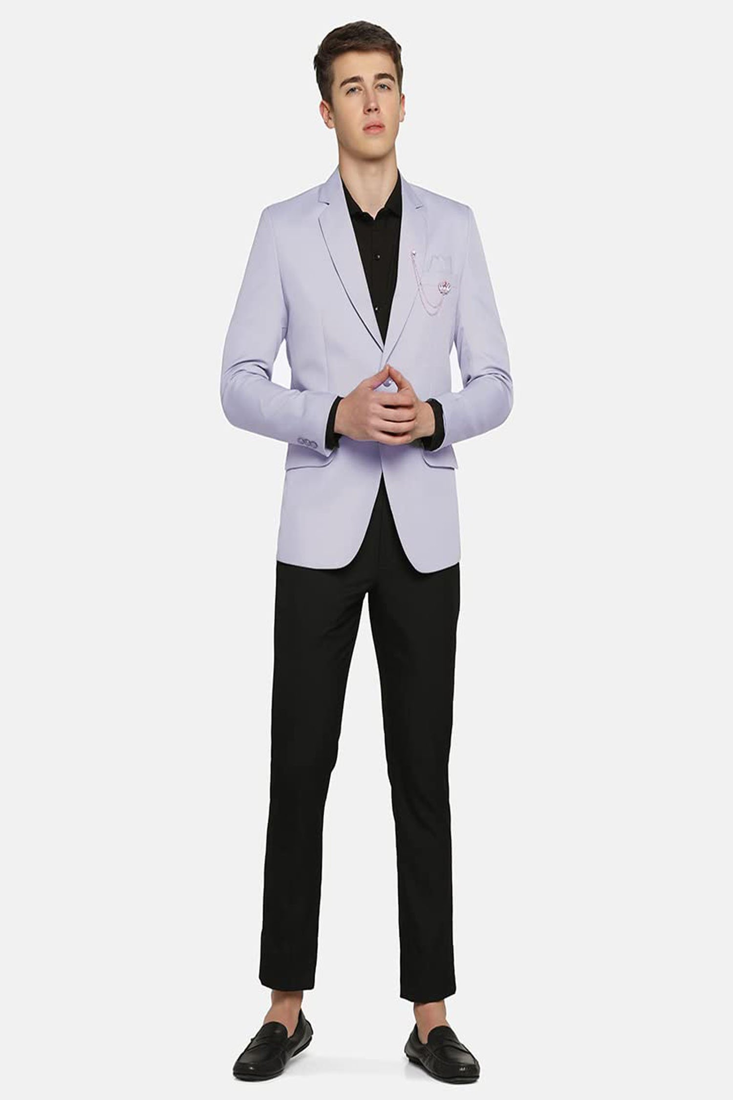 Mens Slim Fit Casual Blazer Soft Cotton Long Sleeve